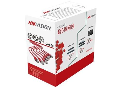 Hikvision DS-1LN5E-S UTP fali kábel; cat5e; 305 fm; dobozos kiszerelés; 0,5 mm rézmag