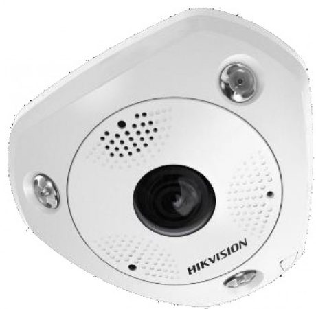 Hikvision DS-2CD6365G0-IVS (1.27mm)(B) 6 MP 360° vandálbiztos IR Smart IP fisheye kamera; hang I/O; riasztás I/O; mikrofon/hangszóró