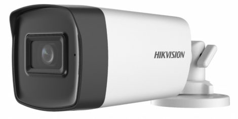 Hikvision DS-2CE17H0T-IT3FS (2.8mm) 5 MP THD fix EXIR csőkamera; OSD menüvel; TVI/AHD/CVI/CVBS kimenet; beépített mikrofon; koax audio