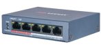   Hikvision DS-3E0105P-E/M (B) 5 portos PoE switch (30 W); 4 PoE + 1 uplink port; nem menedzselhető