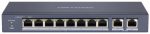   Hikvision DS-3E0310P-E/M 10 portos PoE switch (60 W); 8 PoE+ / 2 uplink port; nem menedzselhető