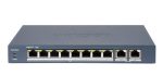   Hikvision DS-3E0310P-E/M (B) 10 portos PoE switch (80 W); 8 PoE+ / 2 uplink port; nem menedzselhető
