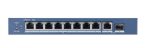   Hikvision DS-3E0510P-E 10 portos Gbit PoE switch (110 W); 8 PoE + 1 RJ45 + 1 SFP uplink port; nem menedzselhető
