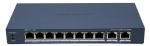   Hikvision DS-3E1310HP-EI (B) 10 portos PoE switch (110 W); 2 HiPoE + 6 PoE+; + 2 uplink port; smart menedzselhető