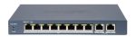   Hikvision DS-3E1310P-EI (B) 10 portos PoE switch (110 W); 8 PoE + 2 RJ45 uplink port; smart menedzselhető
