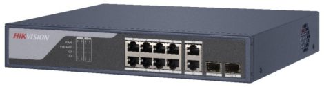 Hikvision DS-3E1310P-SI(V2) 10 portos PoE switch (125 W); 8 PoE + 2 kombinált uplink port; smart menedzselhető