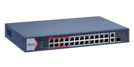 Hikvision DS-3E1326P-EI/M 26 portos PoE switch (230 W); 24 PoE + 1 kombinált uplink port + 1 uplink port; menedzselhető