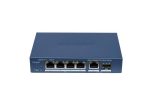   Hikvision DS-3E1506P-EI/M-4P1T1F 6 portos Gigabit PoE switch (45 W); 4 PoE + 1 RJ45 uplink port + 1 SFP uplink port; menedzselhető