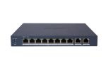   Hikvision DS-3E1510P-EI/M (B) 10 portos PoE switch (80 W); 8 PoE + 2 RJ45 uplink port; menedzselhető