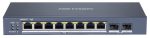   Hikvision DS-3E1510P-SI 10 portos Gbit PoE switch (110 W); 8 PoE + 2 SFP uplink port; smart menedzselhető