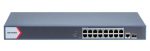   Hikvision DS-3E1518P-EI/M 18 portos Gbit PoE switch (130 W); 16 PoE +1 kombinált uplink port +1 SFP uplink port; menedzselhető