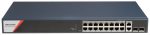   Hikvision DS-3E1520HP-SI-16P2T2F 20 portos Gbit PoE switch (230 W);12 PoE+4 HiPoE+2 SFP uplink port+2 RJ45 Uplink port; menedzselhető