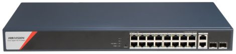 Hikvision DS-3E1520HP-SI-16P2T2F 20 portos Gbit PoE switch (230 W);12 PoE+4 HiPoE+2 SFP uplink port+2 RJ45 Uplink port; menedzselhető
