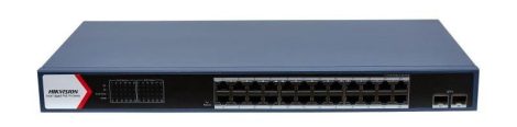 Hikvision DS-3E1726HP-SI-24P2X 26 portos Gbit PoE switch (370 W); 24 PoE+2 SFP uplink port; menedzselhető