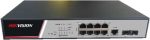   Hikvision DS-3E2510P(B) 10 portos gigabit PoE switch (125 W); 8 PoE + 2 SFP uplink port; teljesen menedzselhető