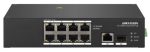   Hikvision DS-3T0310HP 10 portos ipari PoE switch (110 W); 6 PoE / 2 HiPoE+ / 1 RJ45 + 1 SFP uplink port; nem menedzselhető