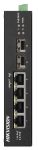   Hikvision DS-3T0506HP-E/HS 6 portos ipari Gbit PoE switch (60 W); 3 PoE+ / 1 HiPoe / 2 SFP uplink port; nem menedzselhető