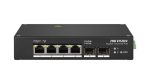   Hikvision DS-3T0506HP 6 portos ipari Gbit PoE switch (110 W); 3 PoE+ / 1 HiPoe+ / 2 SFP uplink port; nem menedzselhető