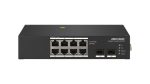   Hikvision DS-3T0510HP 10 portos ipari Gbit PoE switch (110 W); 8 PoE+ / 2 HiPoE+ / 2 SFP uplink port; nem menedzselhető