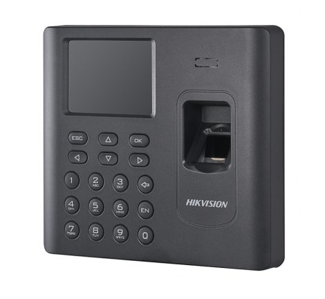 Hikvision DS-K1A802AF-B Munkaidő terminál, ujjnyomatolvasóval és billetyűzettel; RJ45; akkumulátorral