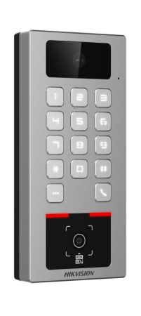 Hikvision DS-K1T502DBWX-CQRE1 Beléptető vezérlő terminál kamerával; Mifare; DESfire hitelesítés; QR kód olvasó; IP65; IK09; WiFi