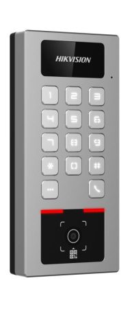 Hikvision DS-K1T502DBWX-QRE1 Beléptető vezérlő terminál; Mifare; DESfire hitelesítés; QR kód olvasó; IP65; IK09; WiFi