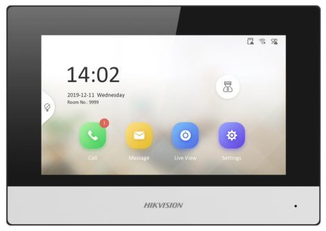 Hikvision DS-KH6320-WTE1 (B) IP video-kaputelefon beltéri egység; 7 LCD kijelző; 1024x600 felbontás; WiFi Hikvision DS-KH6320-WTE1 (B) IP video-kaputelefon beltéri egység; 7 LCD kijelző; 1024x600 felbontás; WiFi