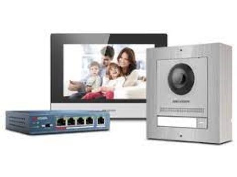 Hikvision DS-KIS602/S Egylakásos IP video-kaputelefon szett; intercom 2.0; rozsdamentes acél kültéri egység