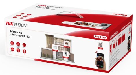 Hikvision DS-KIS705EY/2Monitors Kétvezetékes HD video-kaputelefon szett; kültéri; 2db fehér beltéri; disztributor
