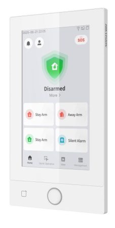 Hikvision DS-PK670MDW-HWE/White 7-os érintőképernyős kezelő; AX Hybrid Pro G2 központokhoz; M1; DESFire; WiFi