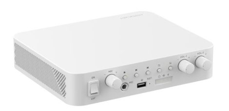 Hikvision DS-QAE1A80G1-VB Kétzónás, 100 V / 80 Wattos Hibrid hálózati erősítő; 1 LAN porttal