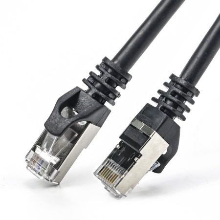Nestron NCN-P1C6SF-025CLSBK S/FTP patch kábel; Cat6; LSOH/LSZH; réz; fekete; 0,25 m