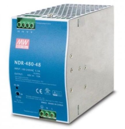 Mean Well NDR-480-48 Ipari tápegység; 48V; 10 A; 480W; DIN sínre szerelhető