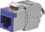   Nestron NPN-KEY-1C6SF-180WT-BL Keystone STP csatlakozó; Cat6A; 180°; szerszám nélkül szerelhető; kék