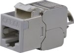   Nestron NPN-KEY-1C6SF-180WT-GY Keystone STP csatlakozó; Cat6A; 180°; szerszám nélkül szerelhető; szürke