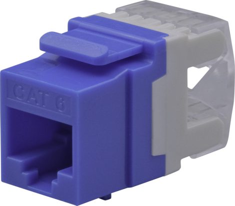 Nestron NPN-KEY-1C6U-180C-BL Keystone UTP csatlakozó; Cat6; 180°; dual IDC (Krone/110); kék