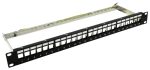   Nestron NRPP-KEY-124SF-H 19 keystone patch panel; 24 port; Cat5e/Cat6/Cat6A kompatibilis; árnyékolt; tehermentesítővel