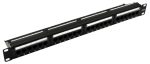   Nestron NRPP-RJ45-124U-H 19 patch panel; 24 port; Cat6; árnyékolatlan; tehermentesítővel; dual IDC (Krone/110)