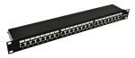   Nestron NRPP-RJ45-224SF-H 19 patch panel; 24 port; Cat6A; árnyékolt; tehermentesítővel; dual IDC (Krone/110)